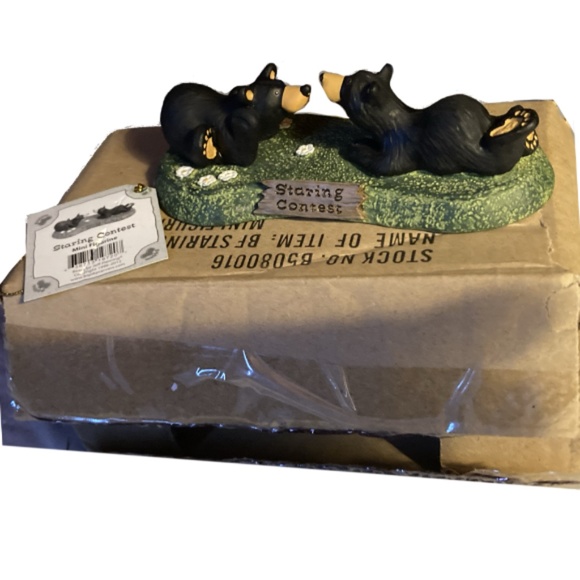 Big Sky Carvers Bear Staring Contest Mini Figurine Paperweight In Original Box - Picture 2 of 9